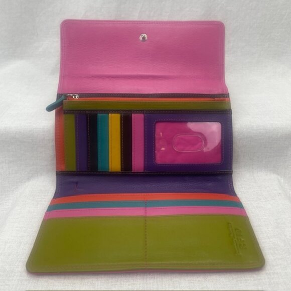 PRYM RFID Leather Trifold Wallet Multicolor Pockets Wallet - Picture 2 of 10